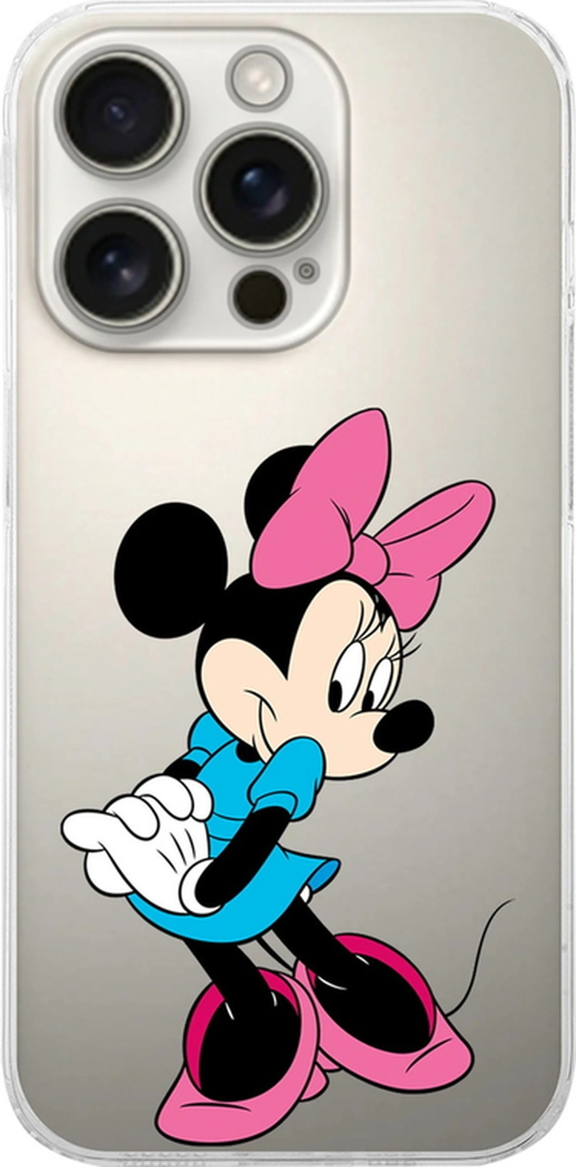 Apple Uyumlu iPhone 16 Pro İle Minnie Mouse 7 Baskılı Kamera Korumalı Şeffaf Kılıf
