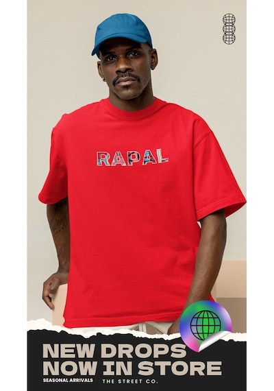Noıssey Rapal Wear Unisex Oversize Colouring More Wall Baskılı T-shirt Kırmızı
