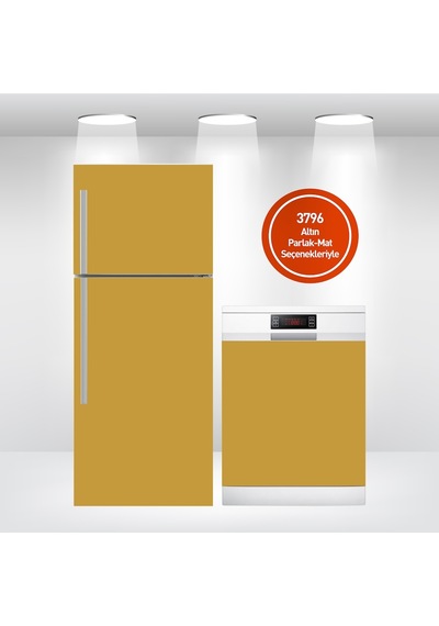 Buzdolabı Ve Bulaşık Makinesi Kapak Sticker Folyo Kaplama Gold