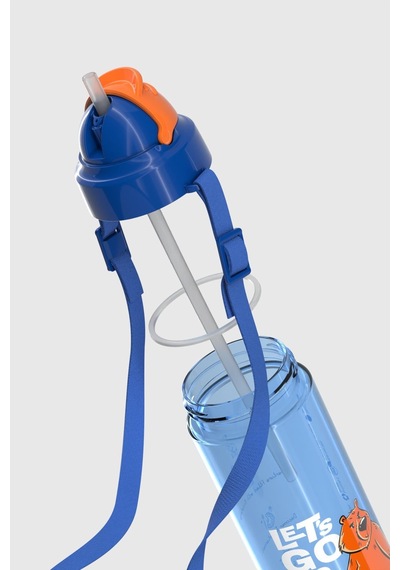 Renga Migo Desenli 630 Ml Askılı Pipetli Tritan Çocuk Matara 912143 Mavi MAvi