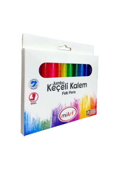 Miart Jumbo Keçeli Kalem 12 Renk