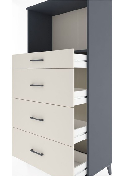 Hyperion Dolap Tek Raflı 4 Çekmeceli 88x44x182 Antrasit-aytaşı Antrasit Hyperion Dolap Tek Raflı 4 Çekmeceli 88x44x182 Antrasit-aytaşı Antrasit