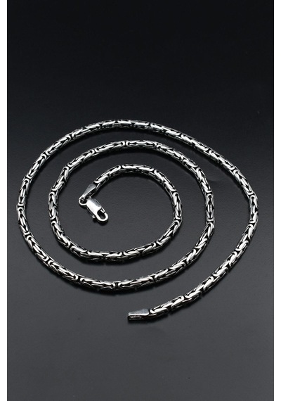 Erkek Gümüş 925 Ayar Kral Kolye Zincir Yuvarlak 3 Mm 901689
