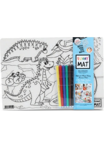 Funny Mat - Uzay Ve Dinozorlar 6'lı Kalem Hediyeli 25 X 35 Cm - Fglt-763942
