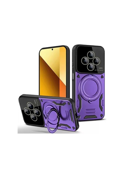 Newface Xiaomi Redmi 14c Kılıf Joy Lens Standlı Kapak - Mor