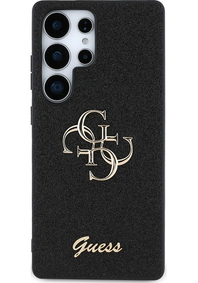 Galaxy Uyumlu S25 Ultra Kılıf Guess Lisanslı 4g Büyük Metal Logolu Glitter Kapak Siyah
