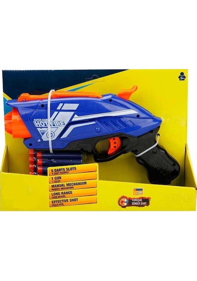 Hot Fire 5 Sünger Dart Atabilen 10 Yumuşak Sünger Dartlı 28cm Eğlenceli Oyuncak Dart Atıcı
