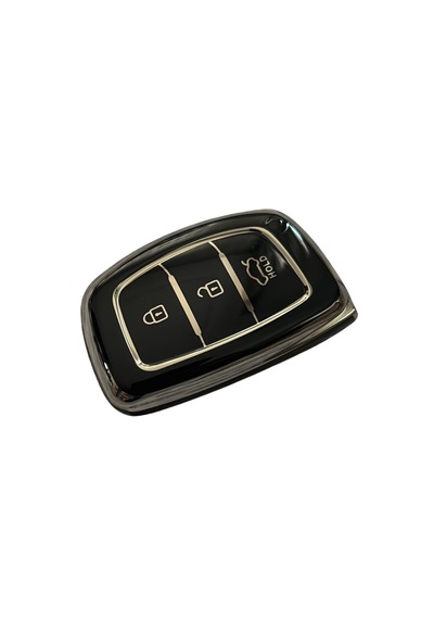 Autohan Keys Lüx Anahtar Kılıfı, Nano Koruma Teknolojili, Tucson Elentra Bayon Için Uyumlu, Siyah Gümüş, Anahtarsız Çalıştırma