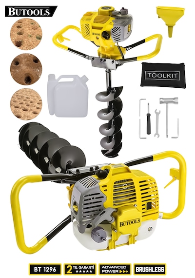 Butools ST-31 14000RPM Benzinli Motorlu Toprak Burgu Makinesi Sarı