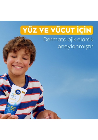 Nıvea Sun Spf50 Çok Yüksek Korumalı Çocuk Güneş Kremi 100 Ml, Tere Ve Suya Dayanıklı,c,e Vitamini