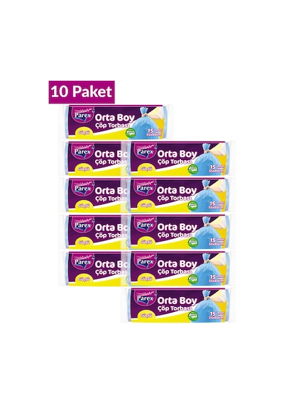 Güçlü Çöp Torbası Orta Boy 15'li 55 X 60 Cm 10 Paket