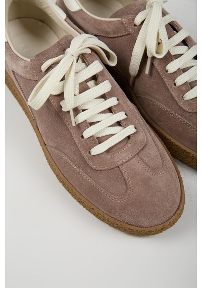 Krahe Palminteri 2 Erkek Hakiki Deri Bağcıklı Vizon -ekru Sneakers