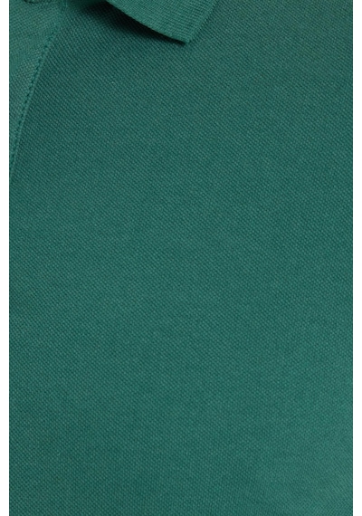 Tudors Erkek Slim Fit Dar Kesim Pamuklu Yumuşak Dokulu Serin Tutan Kumaş Düz Pike Yeşil Polo Yaka Tişört-33700 Yeşil