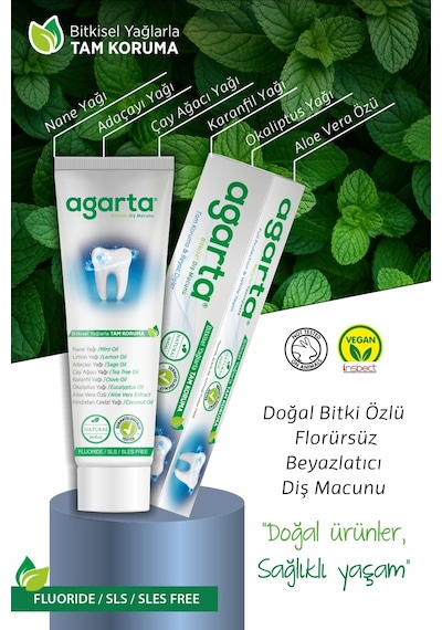 Agarta Bitkisel Florürsüz Diş Macunu 100 ML
