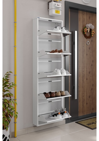 Ceha 5'li Metal Ayakkabılık Kar Beyaz/Aynalı K.AYK-5/A/P9003