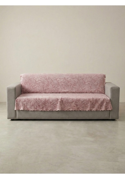 Sofline Kaymaz Tabanlı Tay Tüyü Çekyat, Koltuk, Kanepe Örtüsü 175x210cm Pudra