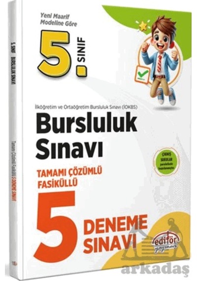 5. Sınıf Bursluluk Sınavı Tamamı Çözümlü 5 Deneme Sınavı Editör Yayınevi Kollektif