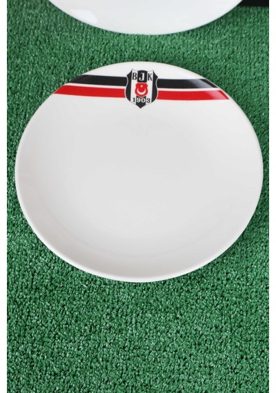 Dekomus İle Lisanslı Beşiktaş 6 Kişilik Pasta Tabağı Seti Altın