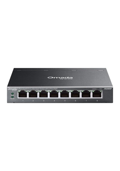 Tp-lınk Omada Es208gp 8 Port Gıgabıt 8 Port Poe 64w Yonetilebilir Metal Kasa Swıtch