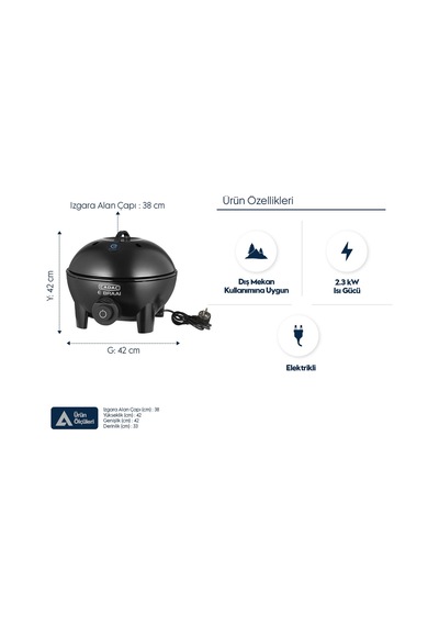 Aygaz Cadac Ebraai 40 2300 W Elektrikli Barbekü