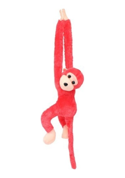 Sesli Pelüş Maymun 30 Cm Kırmızı
