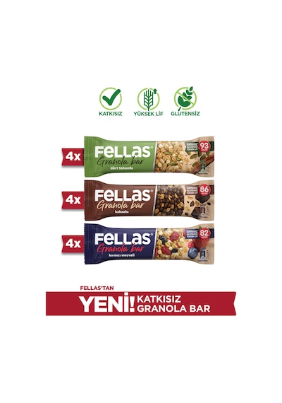 Granola Bar Protein Kaynağı 23 G Karma Kutu 12 Adet