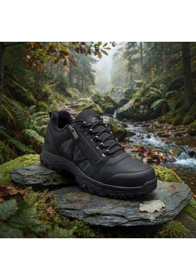 Wanderfull Trekking Erkek Outdoor Kancalı Fermuarlı Siyah Ayakkabı 40-45