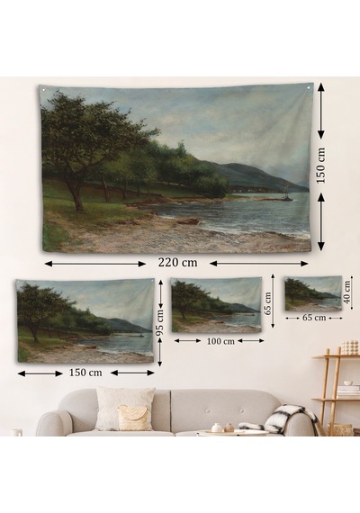 Gustave Courbet - Göl Kıyısı Geneva Duvar Örtüsü-7092