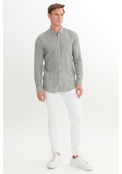 Erkek Beyaz 360 Derece Her Yöne Esneyen Slim Fit Dar Kesim Pamuklu Rahat Pantolon Beyaz