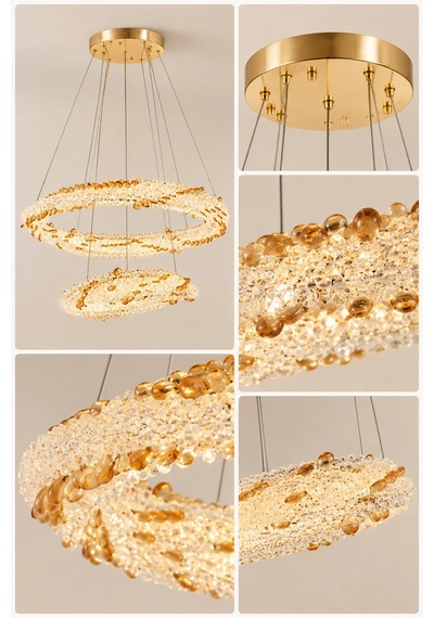 Modern Premıum Gold Led Avize 3 Renk Sarkıt Salon Yemek Odası Avizesi 140w