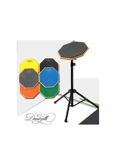 Bateri Davul Drum Pratik Pedi Pad Seti Standlı Baget Tekli Set