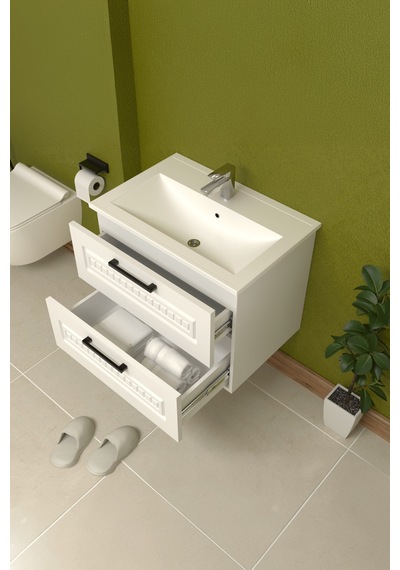 Teta Home Floransa 65 Cm Mdf Gövde Membran Kapak Banyo Dolabı Seti Beyaz Teta Home Floransa 65 Cm Mdf Gövde Membran Kapak Banyo Dolabı Seti Beyaz