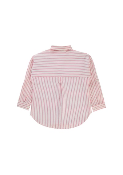 Civil Girls Çizgili 6-9 Yaş Gömlek - Pembe 9-10 Yaş Pembe