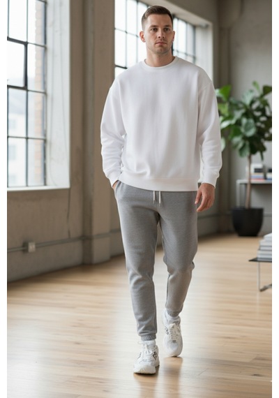 Elemge Pamuklu Erkek Jogger Eşofman Altı Gri Bol Kalıp Ipli Cepli Yumuşak Tuşe 3 Iplik Oversize Elemge Pamuklu Erkek Jogger Eşofman Altı Gri Bol Kalıp Ipli Cepli Yumuşak Tuşe 3 Iplik Oversize