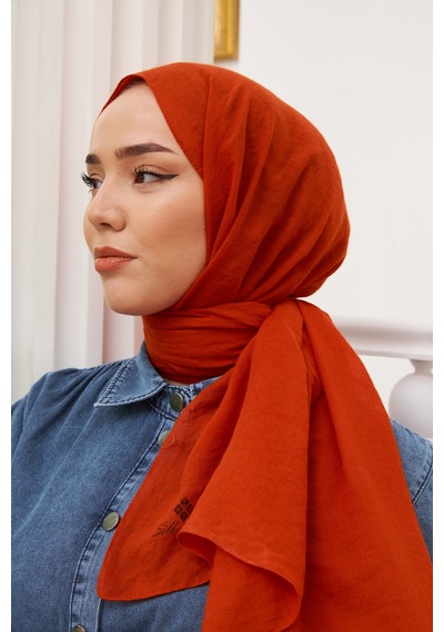 Silk Home Organik Jazz Şal 78003-14 Kiremit