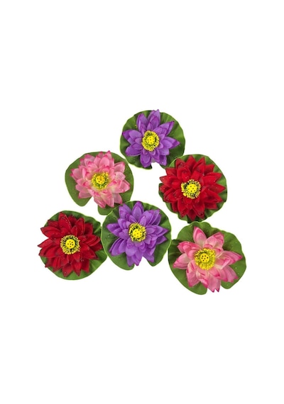 Yapay Çiçek Nilüfer Köpük Lotus Havuz Ve Akvaryum Dekoru 6Adet