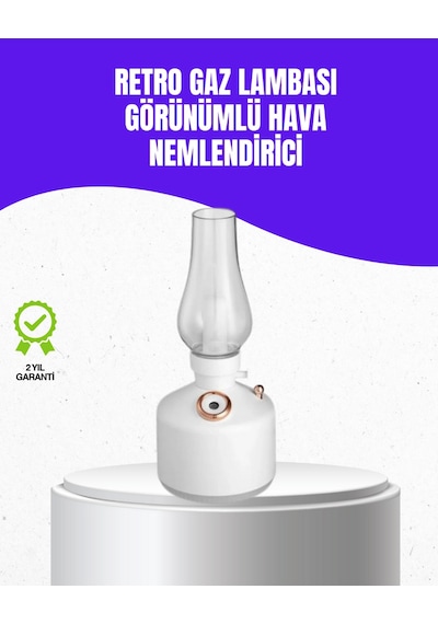 Techmrt Retro Gaz Lambası Görünümlü Ledli Buhar Püskürtücü Aroma Difüzör Renkli