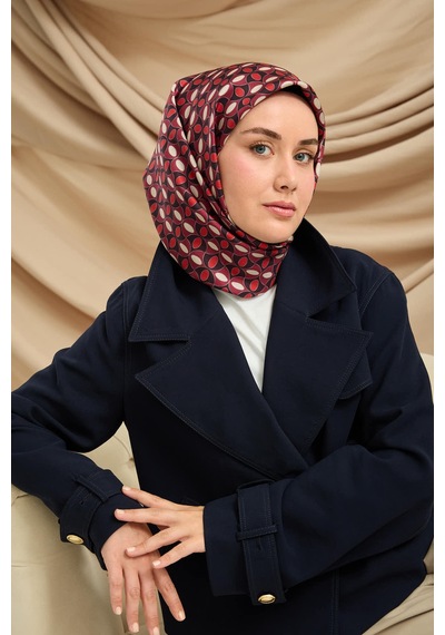 Silk Home Twill İpek Eşarp 11481-41 Siyah, Vişne, Kırmızı, Gri