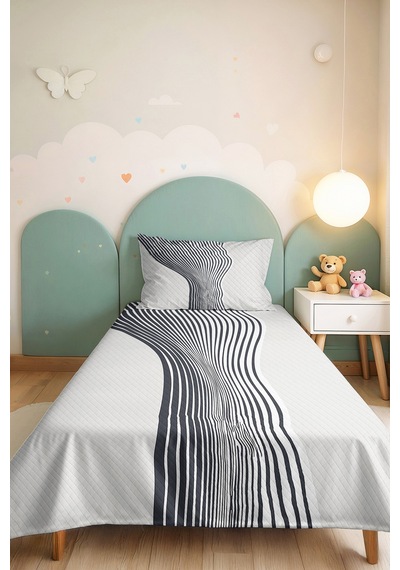 Gri Geometrik Modern Genç Odası Tek Kişilik Pike Takımı - Çizgili 160x220 Cm Kapitone Yatak Örtüsü Mumlu Dalgakıran Örtüsü Gri Geometrik Modern Genç Odası Tek Kişilik Pike Takımı - Çizgili 160x220 Cm Kapitone Yatak Örtüsü Mumlu Dalgakıran Örtüsü