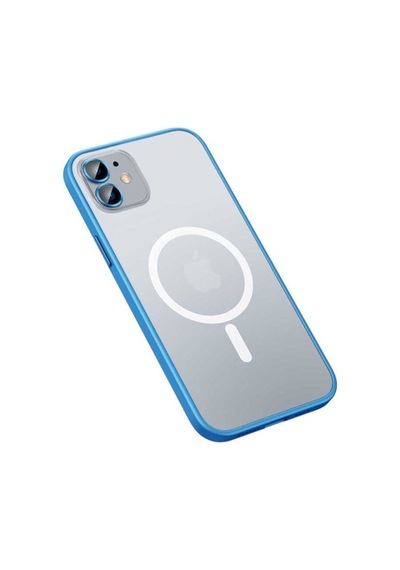 Apple Uyumlu iPhone 12 Kılıf Zore Mokka Wireless Kapak Mavi
