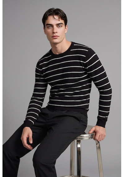 Defacto Standart Fit Bisiklet Yaka Çizgili Triko Kazak H7550ax26aubk81 Siyah-bk81 Defacto Standart Fit Bisiklet Yaka Çizgili Triko Kazak H7550ax26aubk81 Siyah-bk81