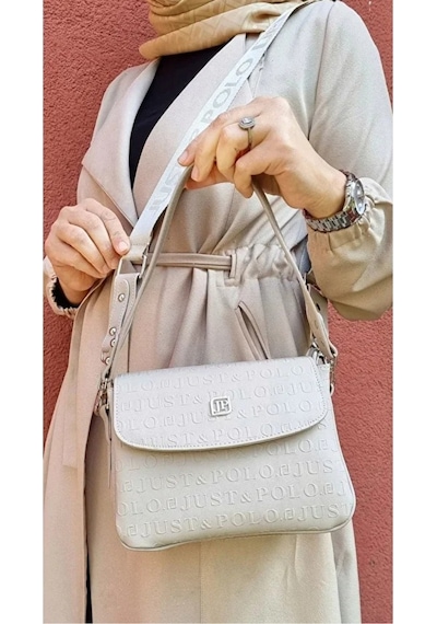 Just Polo Kadın Orta Boy Kabartma Baskılı Lüks Ve Şık El & Omuz Çantası Shoulder Bag Taş