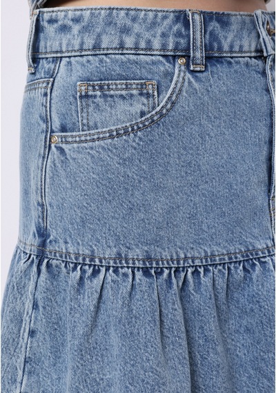 Colin's Colins Slim Fit Düz Fermuarlı Kadın Mavi Etek Cl1076012 Q1.v1 Dn44459 Denim