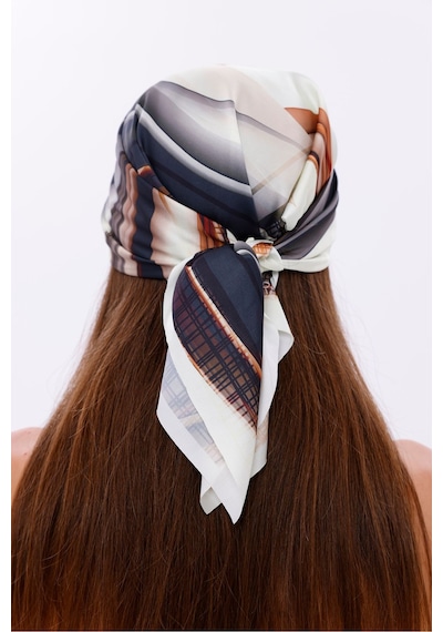 Sonsuz Dalga Model Fular Bandana Şal Estascarf 70x70 Cm Renkli