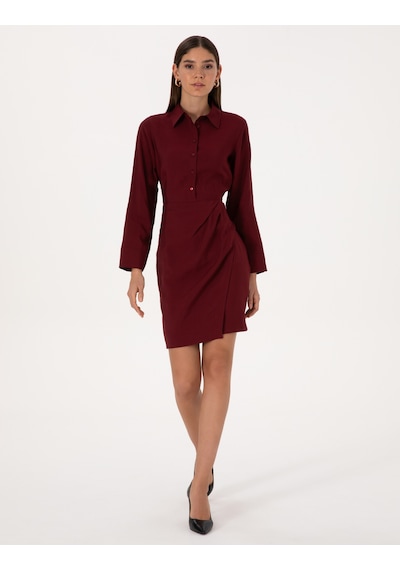 Pierre Cardin Kadın Bordo Elbise Dokuma 50318220-vr014 Bordo