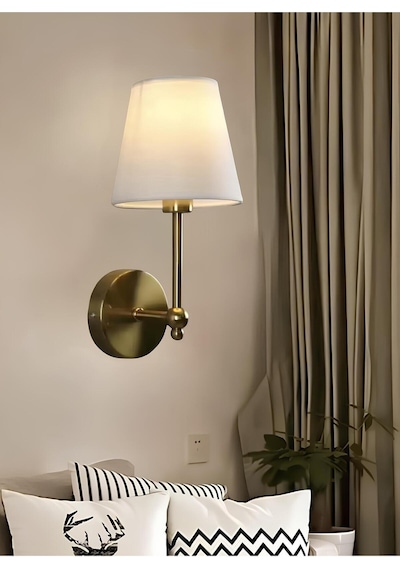Modern Duvar Aplik Lampedusa Aplik Eskitme Gold Sarı E-27 Duy Elektrik İle Çalışır Gold