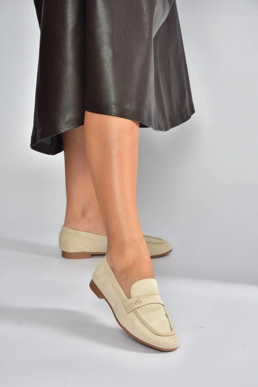 Fox Shoes V250017502 Bej Süet Günlük Kadın Ayakkabı Bej-süet