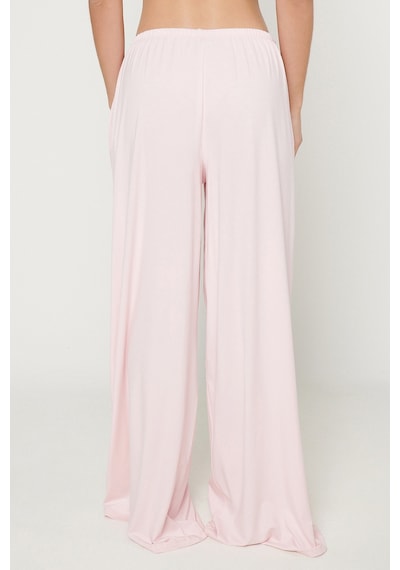 Ac&co / Altınyıldız Classics Kadın Pembe Yumuşak Dokulu Standart Fit Cepli Beli Lastikli Rahat Örme Pantolon