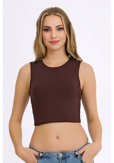 İlke İç Giyim Kadın Likralı Kolsuz Crop Çok Renkli Standart S Xs