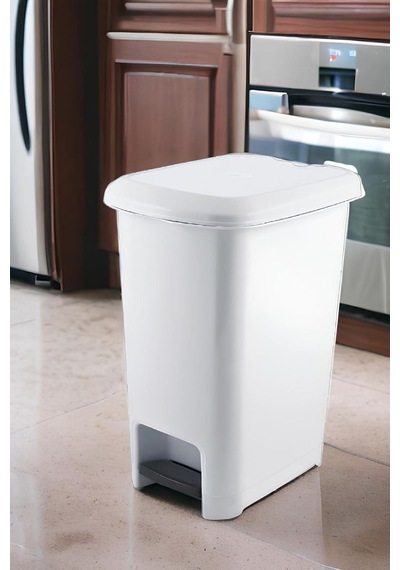 Melkan Home Pedallı Çöp Kovası 15 Litre Slim Beyaz Çöp Kovası Diğer